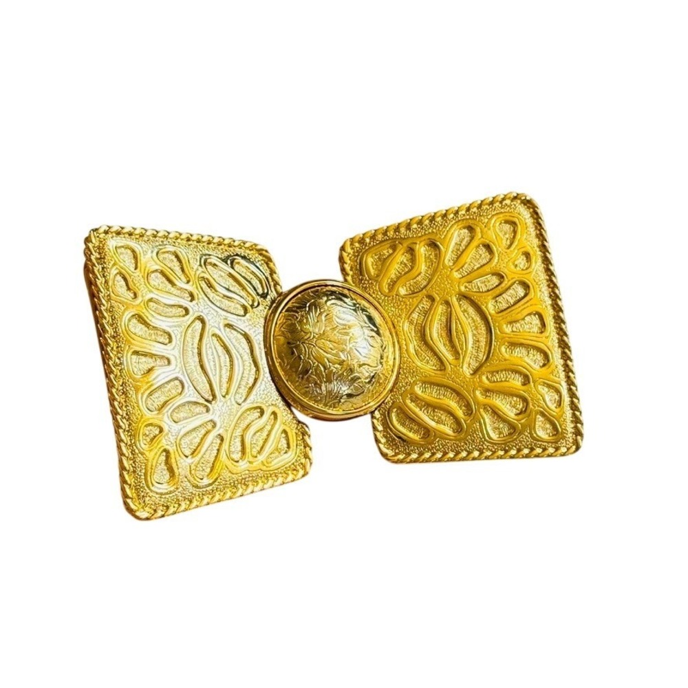 Dotty Smith interlocking belt buckle gold tone Regal‎ Designer rare Chunky